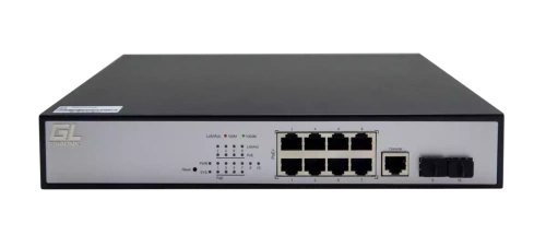 Коммутатор GIGALINK GL-SW-G204-10P L2 управляемый, 8 PoE (802.3af/at) портов 10/100/1000 Мб/с, 2 SFP, 150Вт