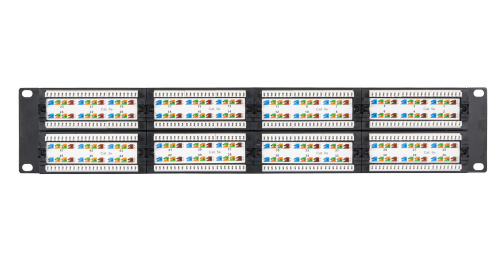 Коммутационная панель 19", 2U, 48 портов, Кат.5e, неэкранированная, черная
