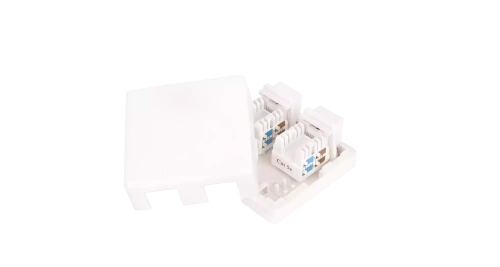 Настенная розетка неэкранированная, Кат.5e, 2 порта, белая, 10шт.