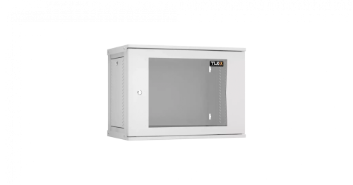 Шкаф настенный 9U, Ш600хГ350, стеклянная дверь, цельнометаллические стенки, серый