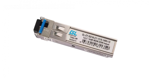 Модуль промышленный SFP, WDM, 1,25Гбит/c, одно волокно SM, LC, Tx:1310/Rx:1490 нм, 14 дБ, DDM (до 20 км)