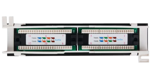 Коммутационная настенная панель FOLAN, 12 портов, Кат.5e, неэкранированная, черная