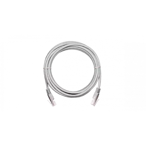 Коммутационный шнур NETLAN U/UTP 4 пары,Кат.5е (Класс D),100МГц, 2хRJ45/8P8C, T568B, заливной, многож, BC (чистая медь), PVC нг(B),серый, 1м