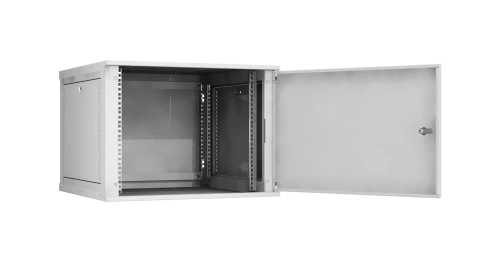 Шкаф настенный 9U, Ш600хГ600, металлическая дверь, цельнометаллические стенки, серый